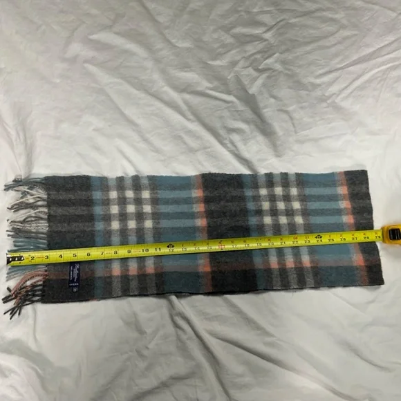 100% Lambswool Tartan Scarf Ballantrae Edinburgh Blue and Grey - Picture 5 of 8